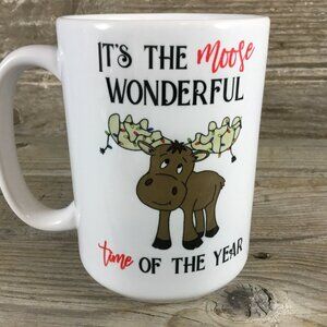 It's the Moose Wonderful Time of Year Coffee Mug, Christmas Moose